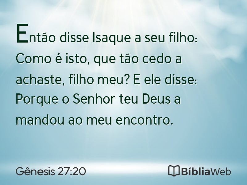Gênesis 27:20 em imagem para compartilhar