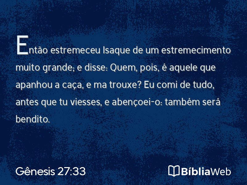Gênesis 27:33 em imagem para compartilhar
