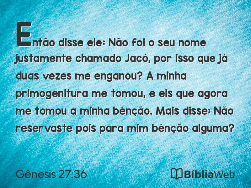 Gênesis 27:36 em imagem para compartilhar