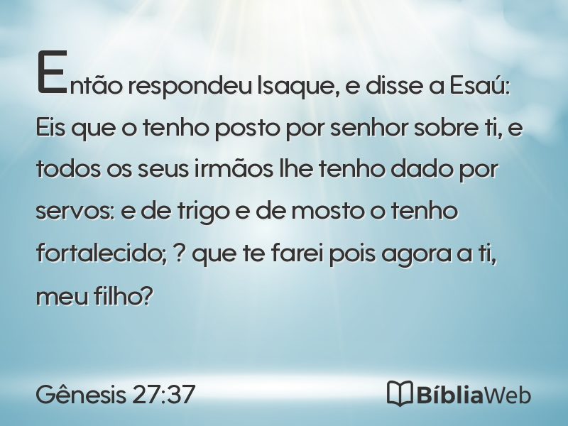Gênesis 27:37 em imagem para compartilhar