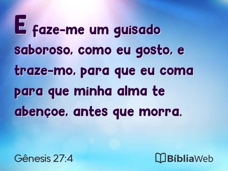 Gênesis 27:4 em imagem para compartilhar