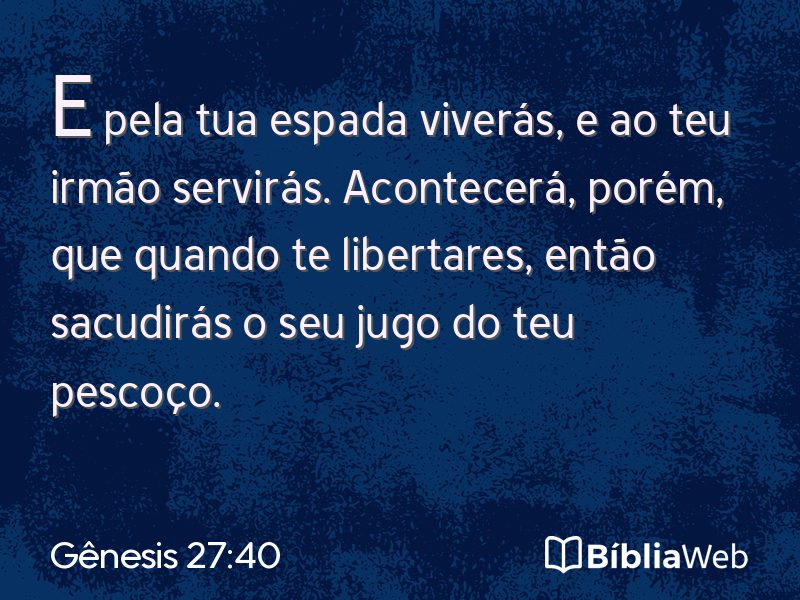 Gênesis 27:40 em imagem para compartilhar