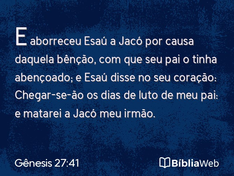 Gênesis 27:41 em imagem para compartilhar
