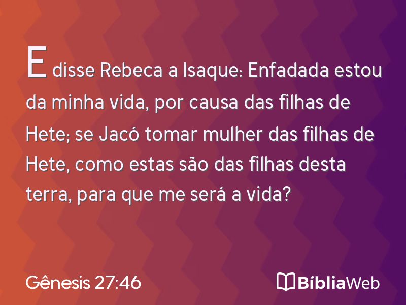Gênesis 27:46 em imagem para compartilhar