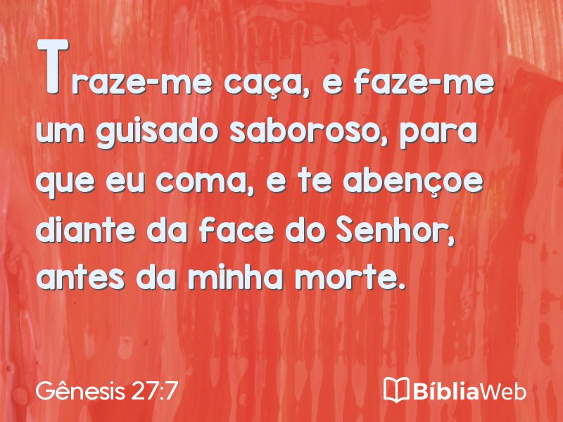 Gênesis 27:7 em imagem para compartilhar