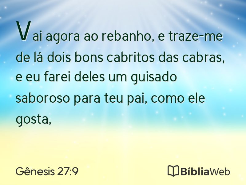 Gênesis 27:9 em imagem para compartilhar