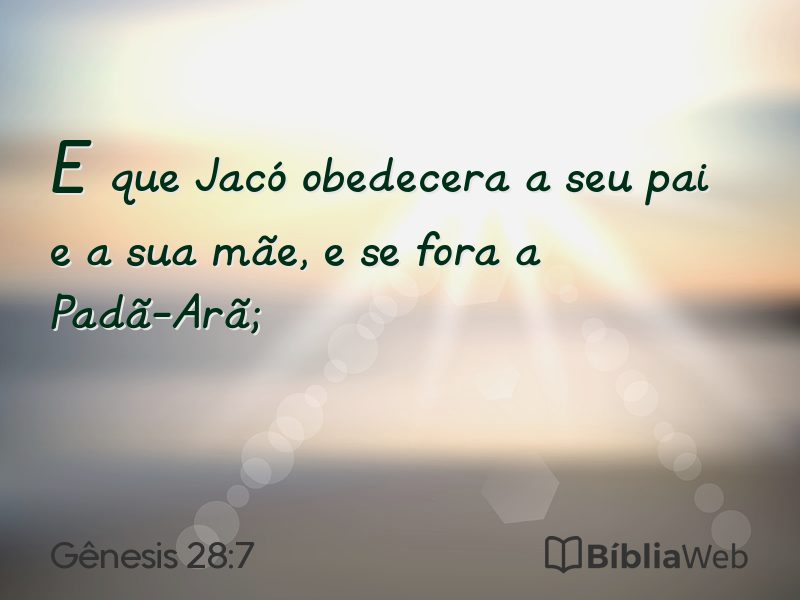 Gênesis 28:7 em imagem para compartilhar