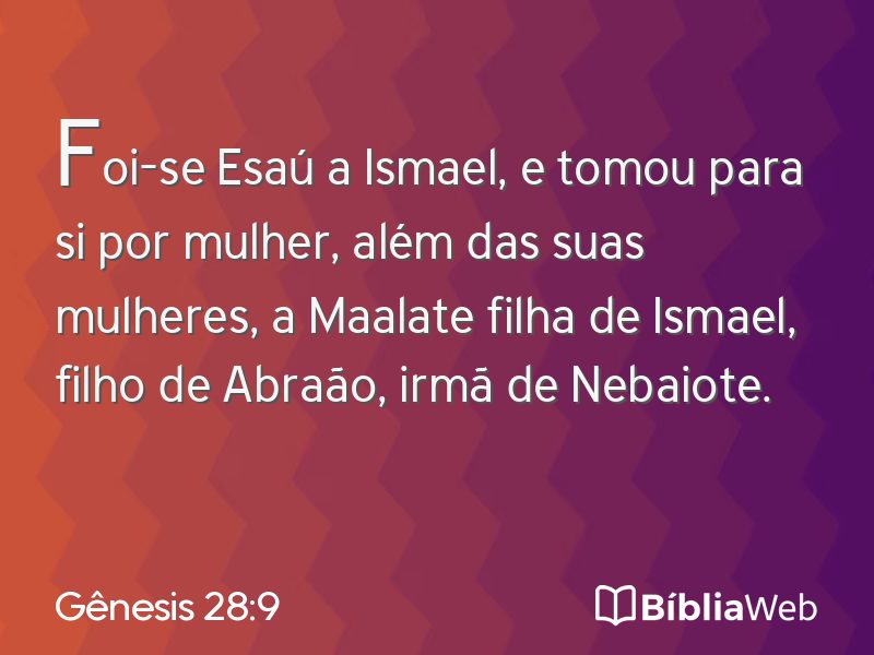 Gênesis 28:9 em imagem para compartilhar