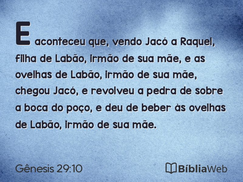 Gênesis 29:10 em imagem para compartilhar