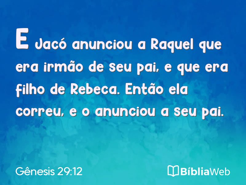 Gênesis 29:12 em imagem para compartilhar
