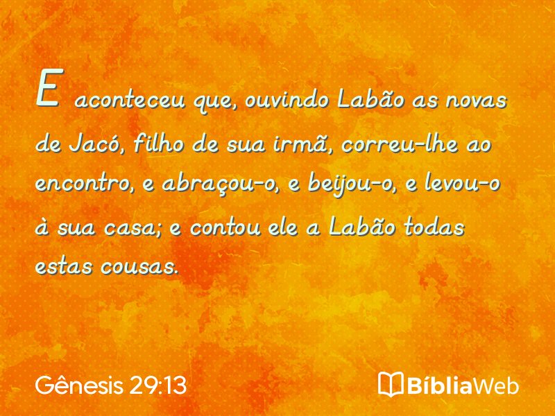 Gênesis 29:13 em imagem para compartilhar