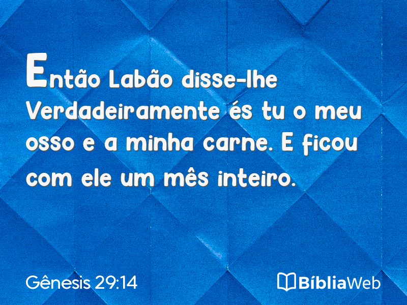 Gênesis 29:14 em imagem para compartilhar