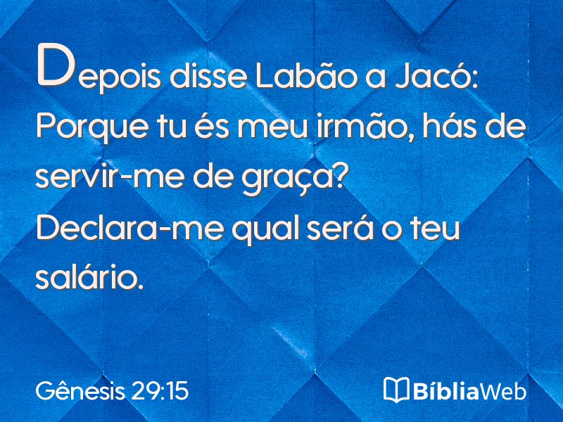 Gênesis 29:15 em imagem para compartilhar