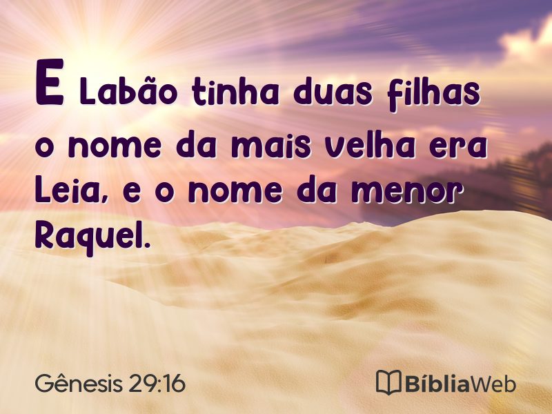 Gênesis 29:16 em imagem para compartilhar