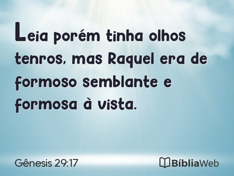 Gênesis 29:17 em imagem para compartilhar