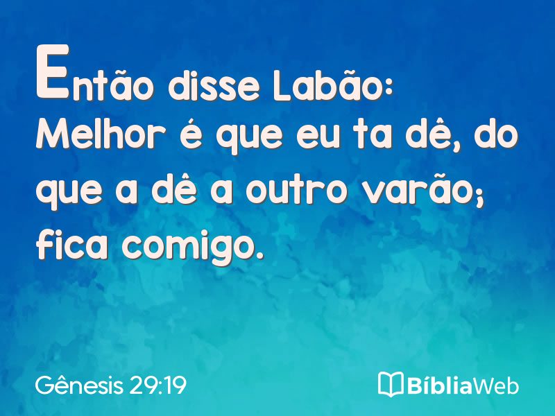 Gênesis 29:19 em imagem para compartilhar