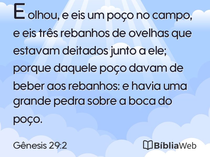 Gênesis 29:2 em imagem para compartilhar