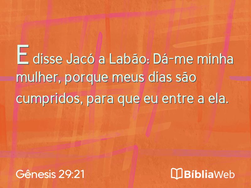 Gênesis 29:21 em imagem para compartilhar