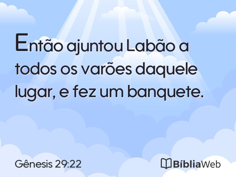 Gênesis 29:22 em imagem para compartilhar