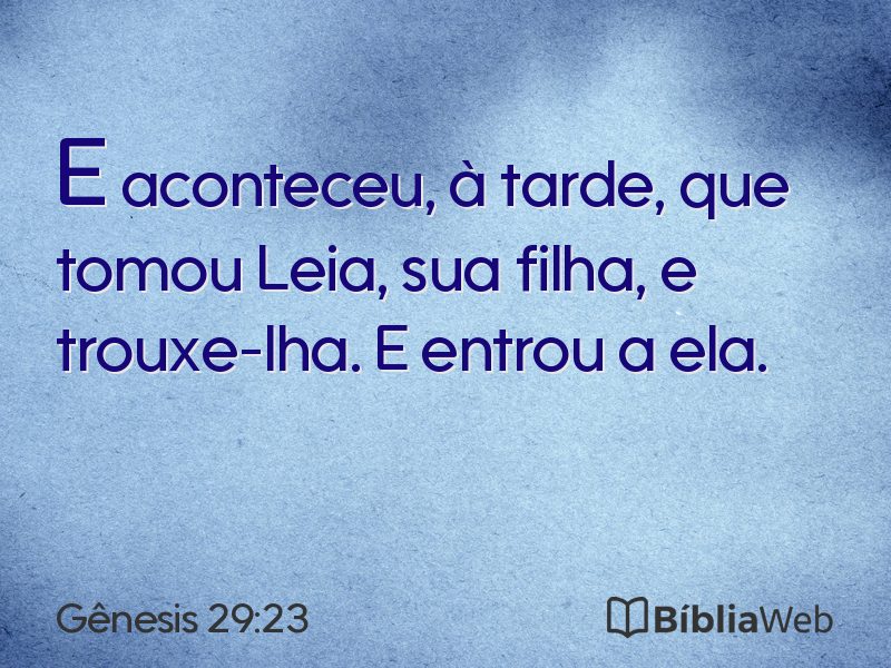 Gênesis 29:23 em imagem para compartilhar