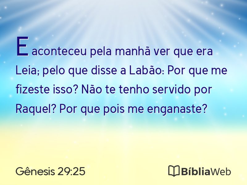 Gênesis 29:25 em imagem para compartilhar