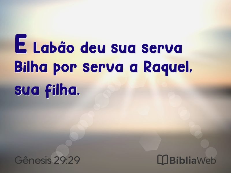 Gênesis 29:29 em imagem para compartilhar