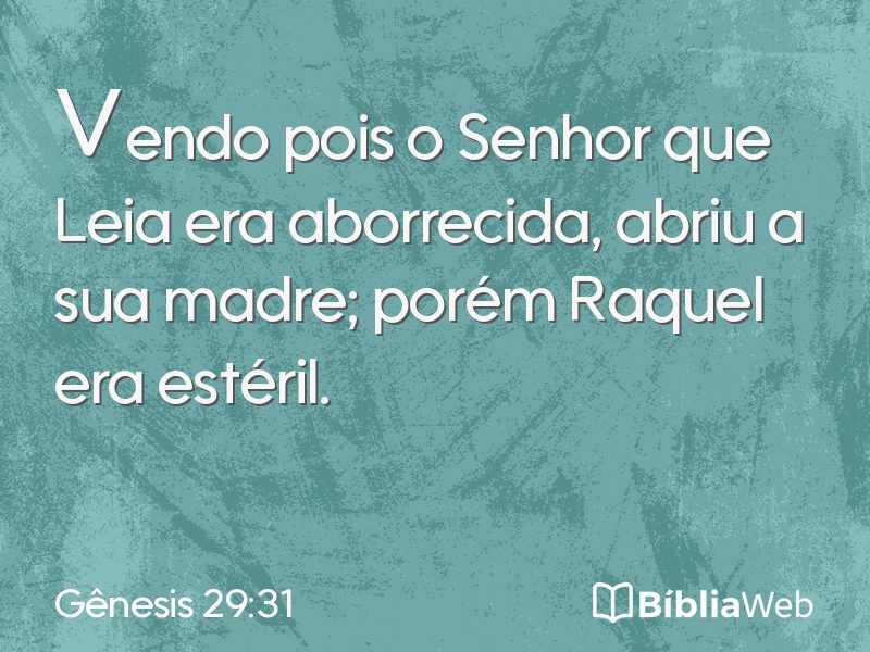 Gênesis 29:31 em imagem para compartilhar