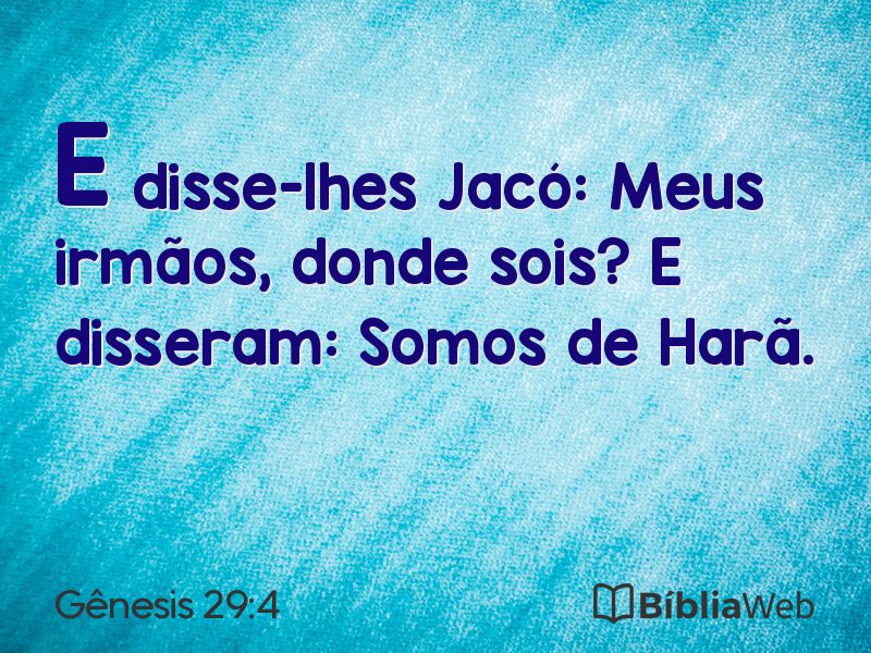 Gênesis 29:4 em imagem para compartilhar