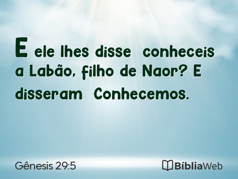 Gênesis 29:5 em imagem para compartilhar