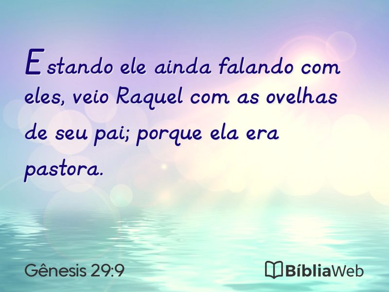 Gênesis 29:9 em imagem para compartilhar