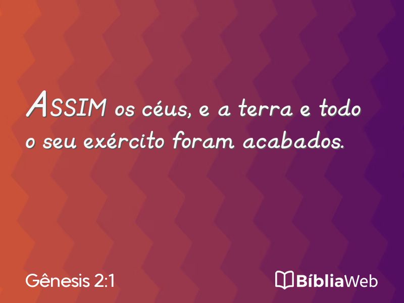 Gênesis 2:1 em imagem para compartilhar