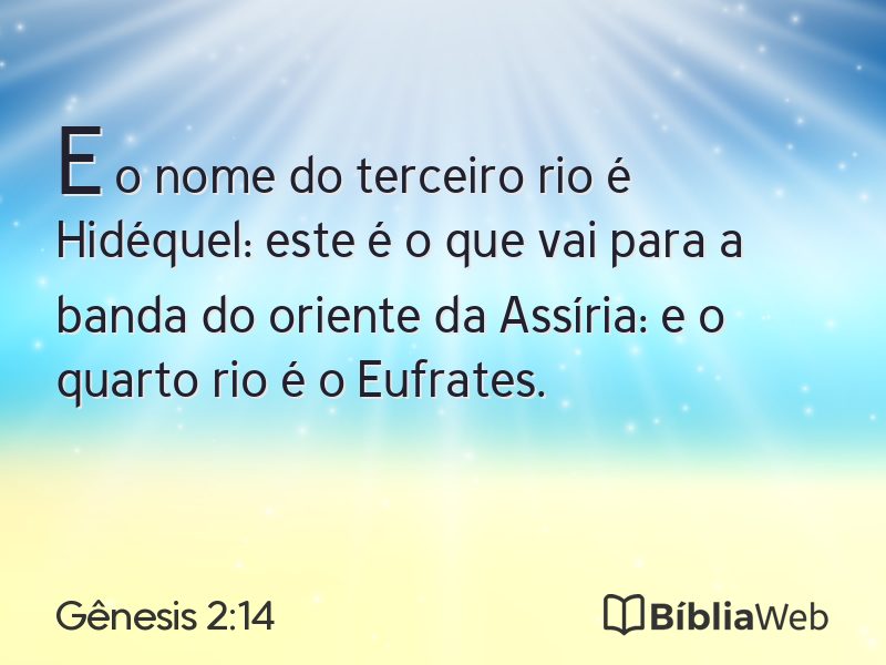 Gênesis 2:14 em imagem para compartilhar
