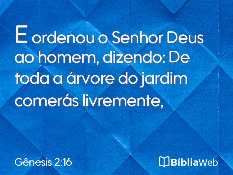 Gênesis 2:16 em imagem para compartilhar