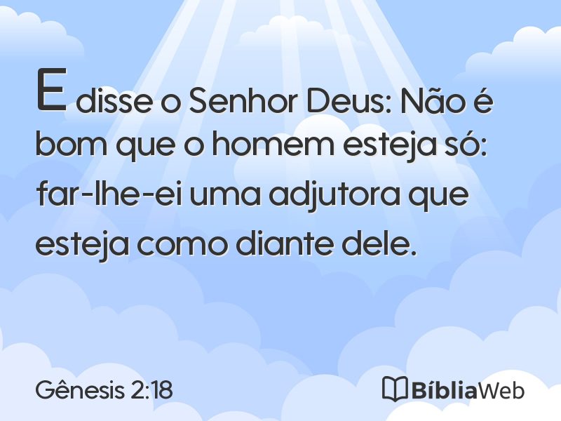 Gênesis 2:18 em imagem para compartilhar