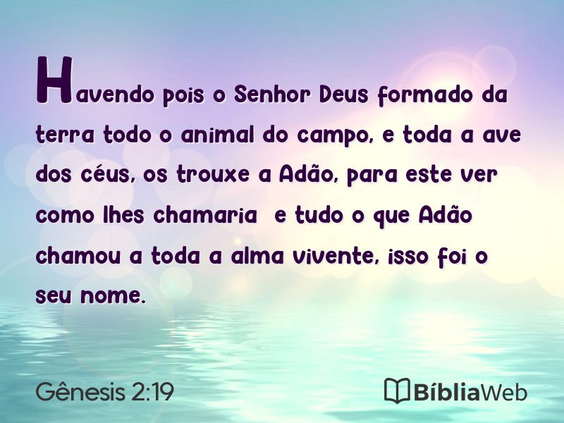 Gênesis 2:19 em imagem para compartilhar