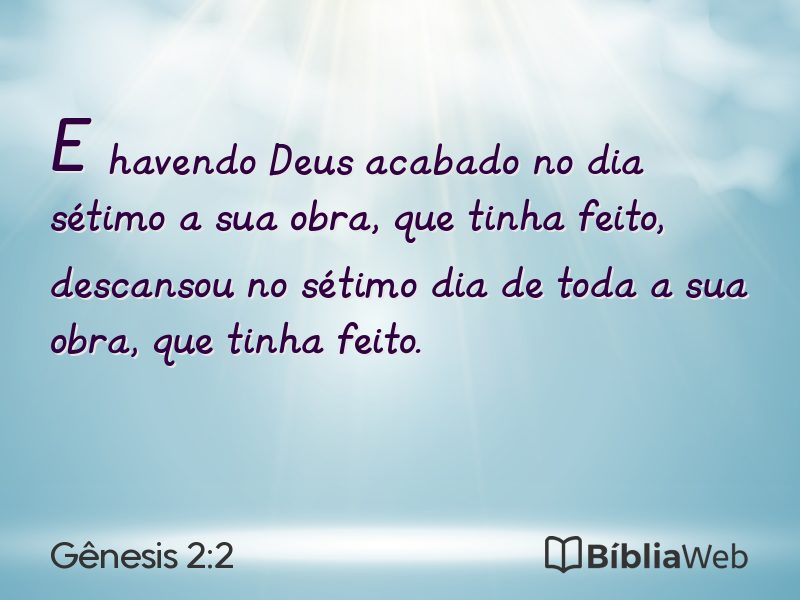 Gênesis 2:2 em imagem para compartilhar