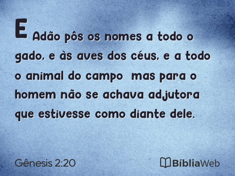 Gênesis 2:20 em imagem para compartilhar