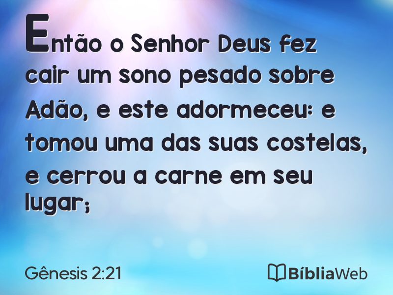 Gênesis 2:21 em imagem para compartilhar
