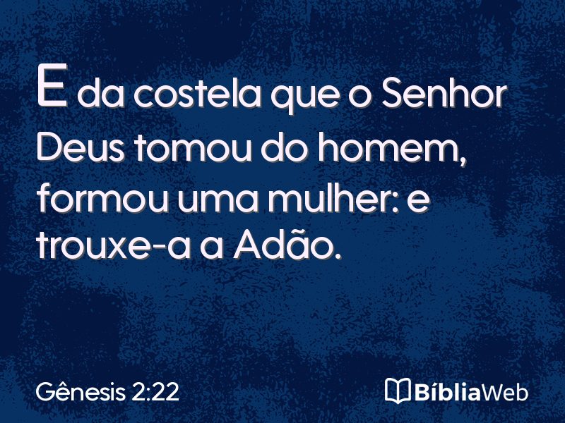 Gênesis 2:22 em imagem para compartilhar