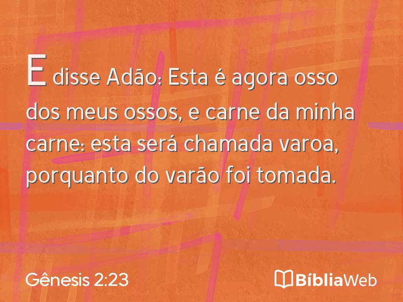 Gênesis 2:23 em imagem para compartilhar