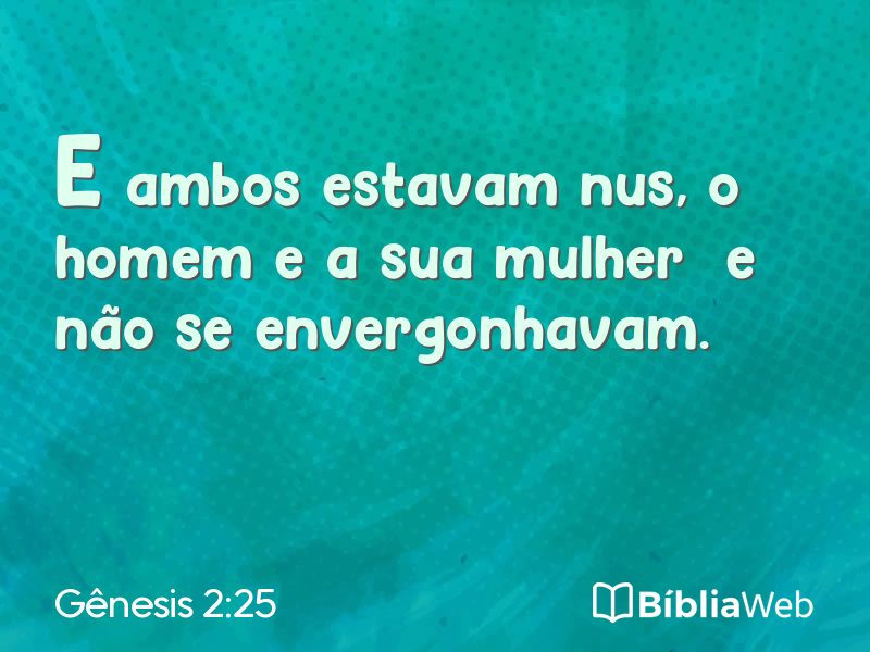 Gênesis 2:25 em imagem para compartilhar