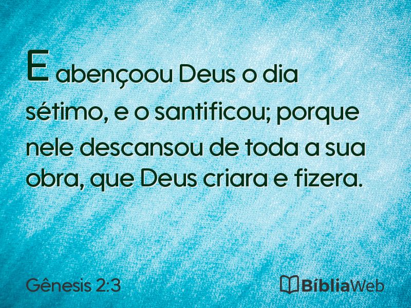 Gênesis 2:3 em imagem para compartilhar