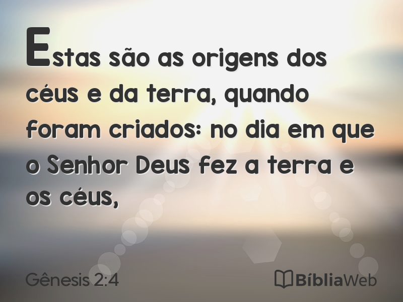 Gênesis 2:4 em imagem para compartilhar