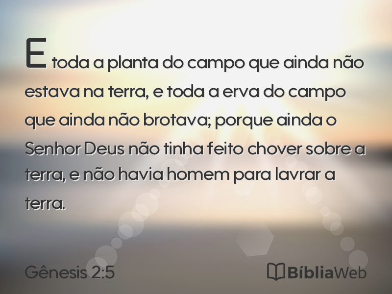 Gênesis 2:5 em imagem para compartilhar