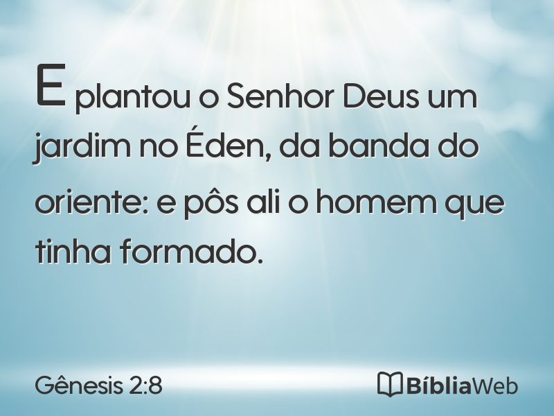 Gênesis 2:8 em imagem para compartilhar