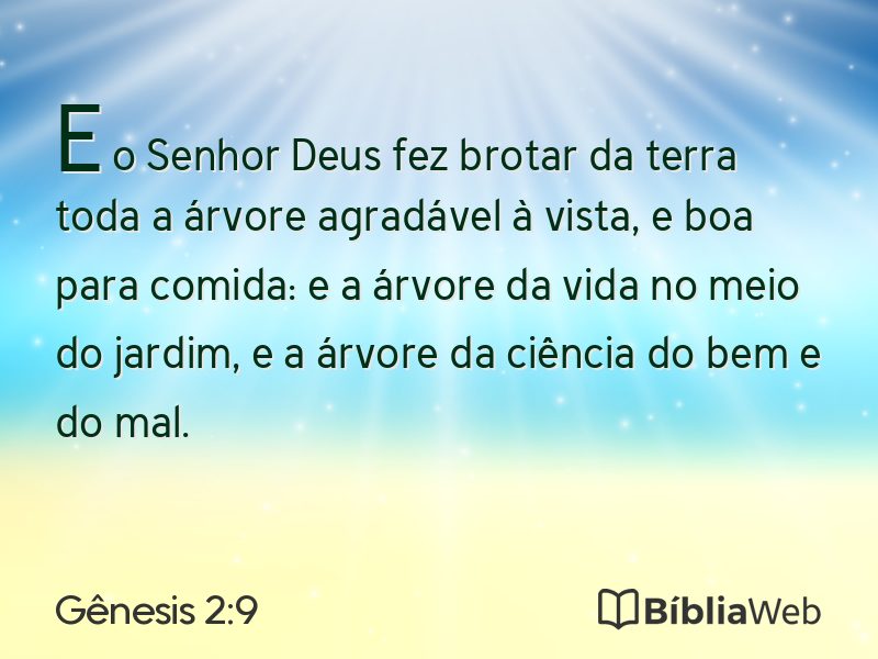 Gênesis 2:9 em imagem para compartilhar