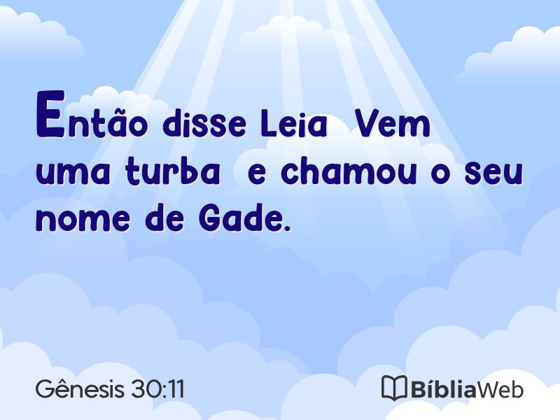 Gênesis 30:11 em imagem para compartilhar