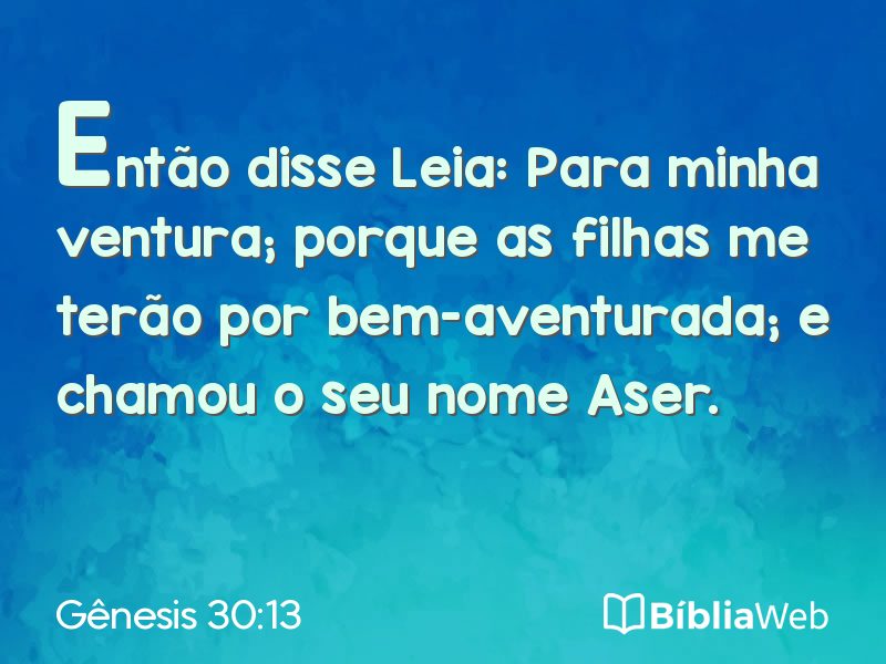 Gênesis 30:13 em imagem para compartilhar