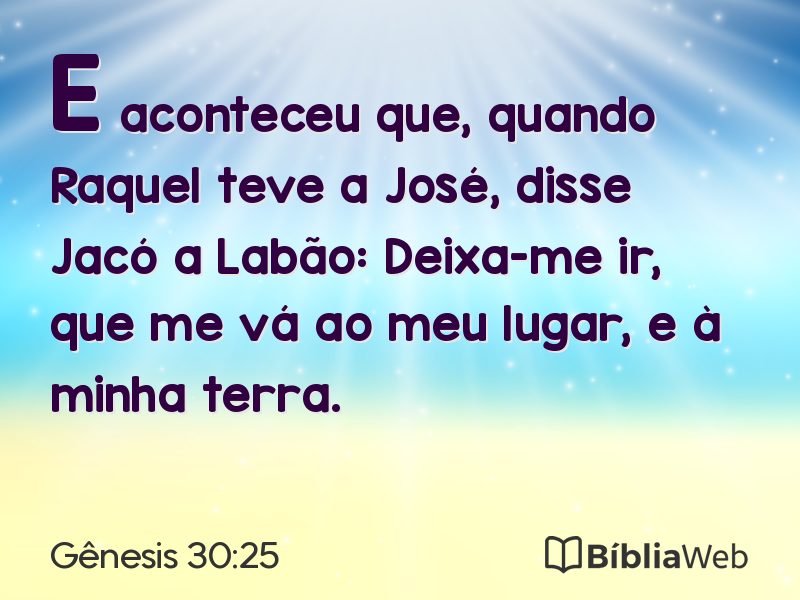 Gênesis 30:25 em imagem para compartilhar