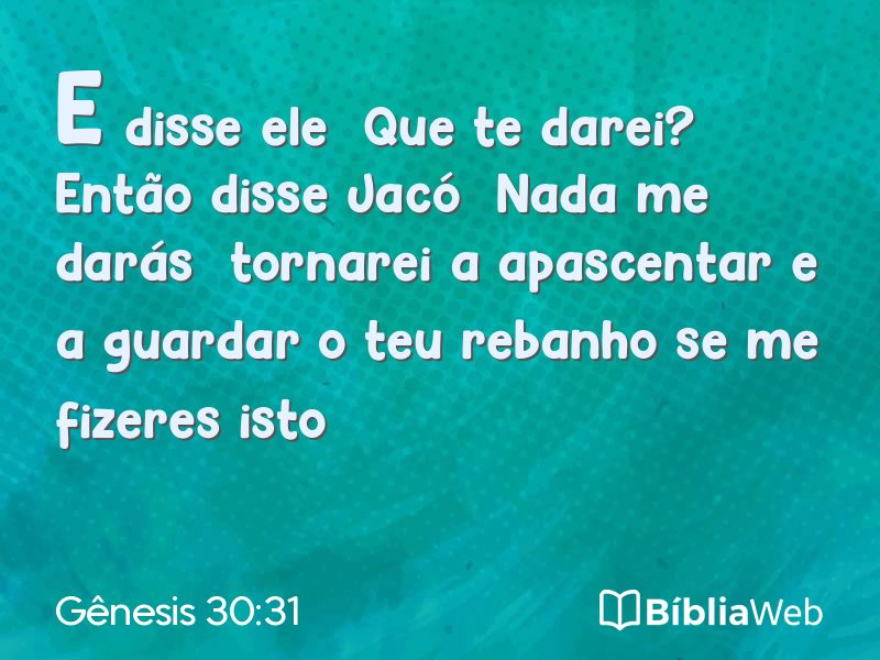 Gênesis 30:31 em imagem para compartilhar